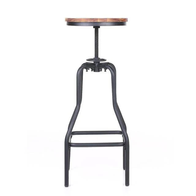 Natural Pinewood Height Adjustable Swivel Bar Stool - Image 2