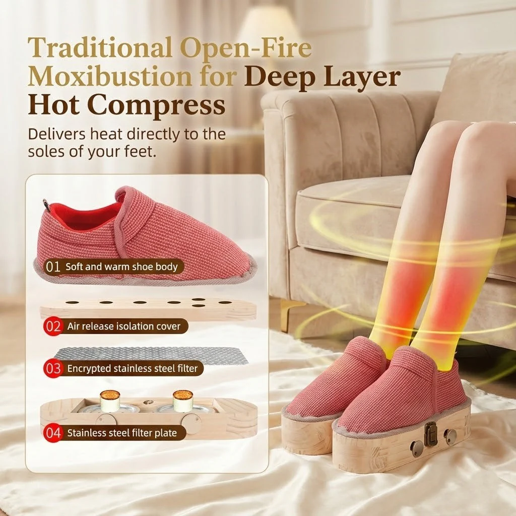 Natural Wood Herbal Heat Circulation Therapy Boots - Image 2