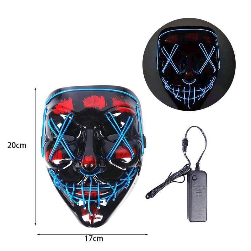 Neon Horror LED Party Halloween Mask - Image 3