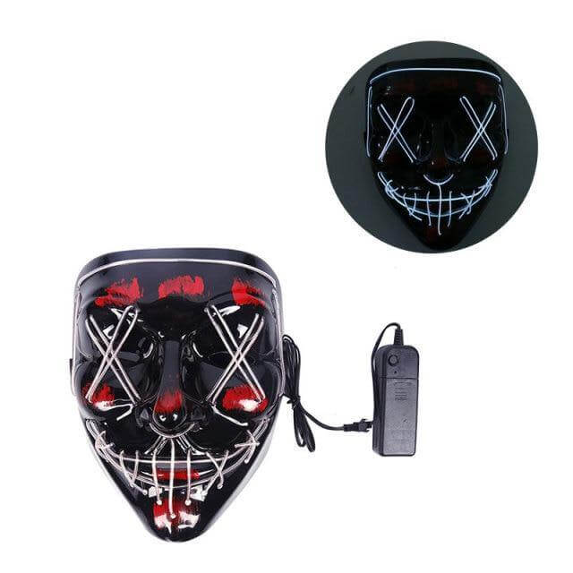 Neon Horror LED Party Halloween Mask - Image 8