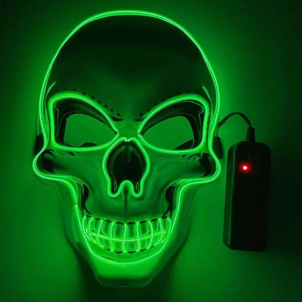 Neon LED Skeleton Party Mask - Image 2