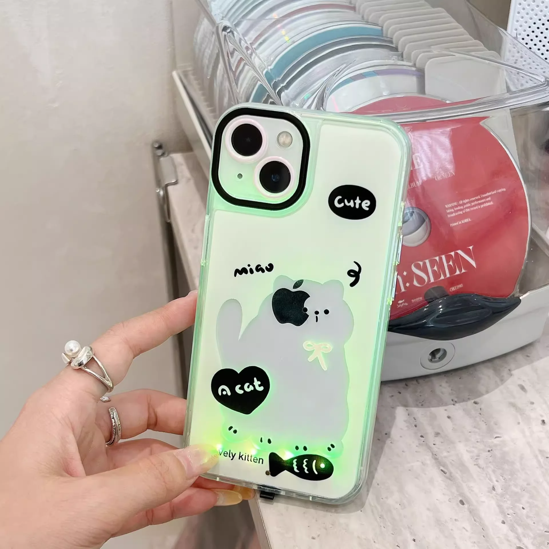 Neon Paws Cat Lover Luminous Phone Case - Image 2