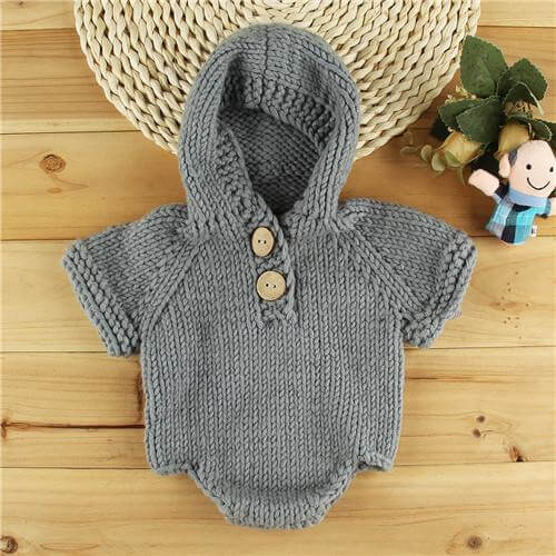 Newborn Baby Crochet Romper Knit Costume - Image 3