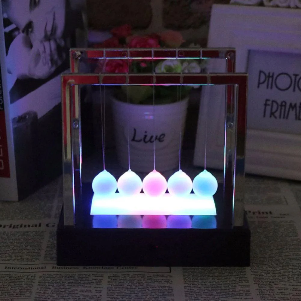 Newtons Cradle Led Colorful Science Toy - Image 9
