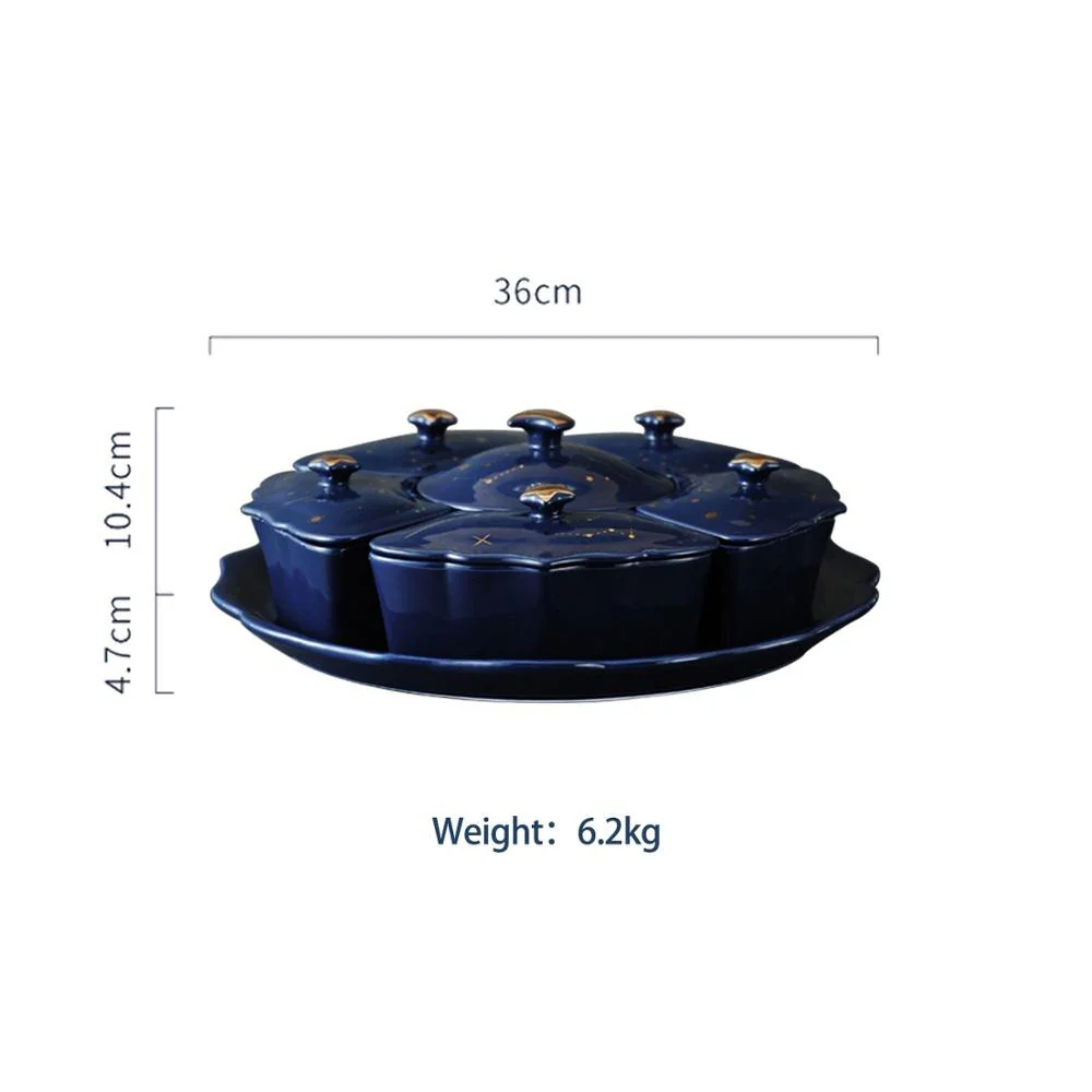 Night Sky Rotatable Ceramic Snack Plate - Image 7