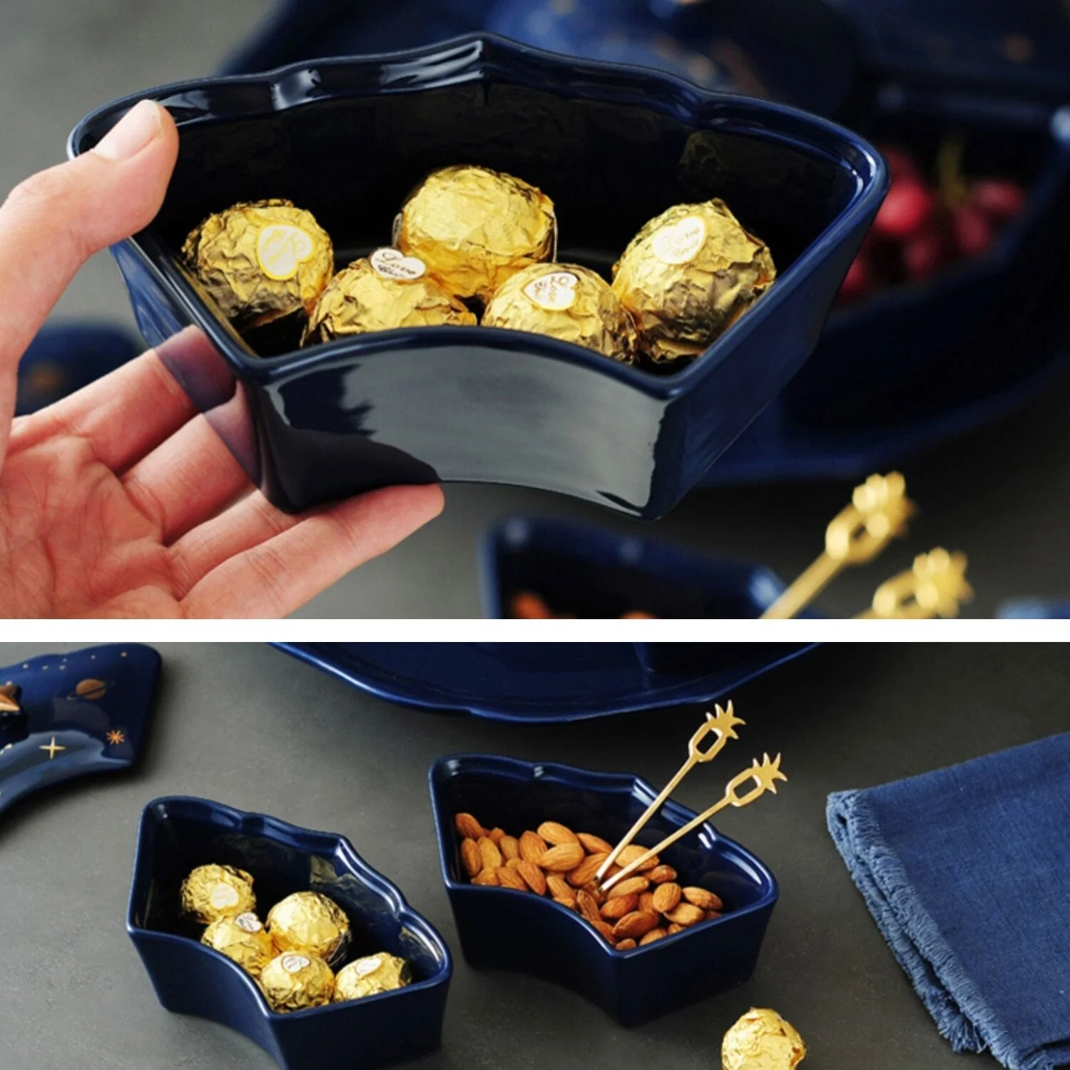 Night Sky Rotatable Ceramic Snack Plate - Image 9