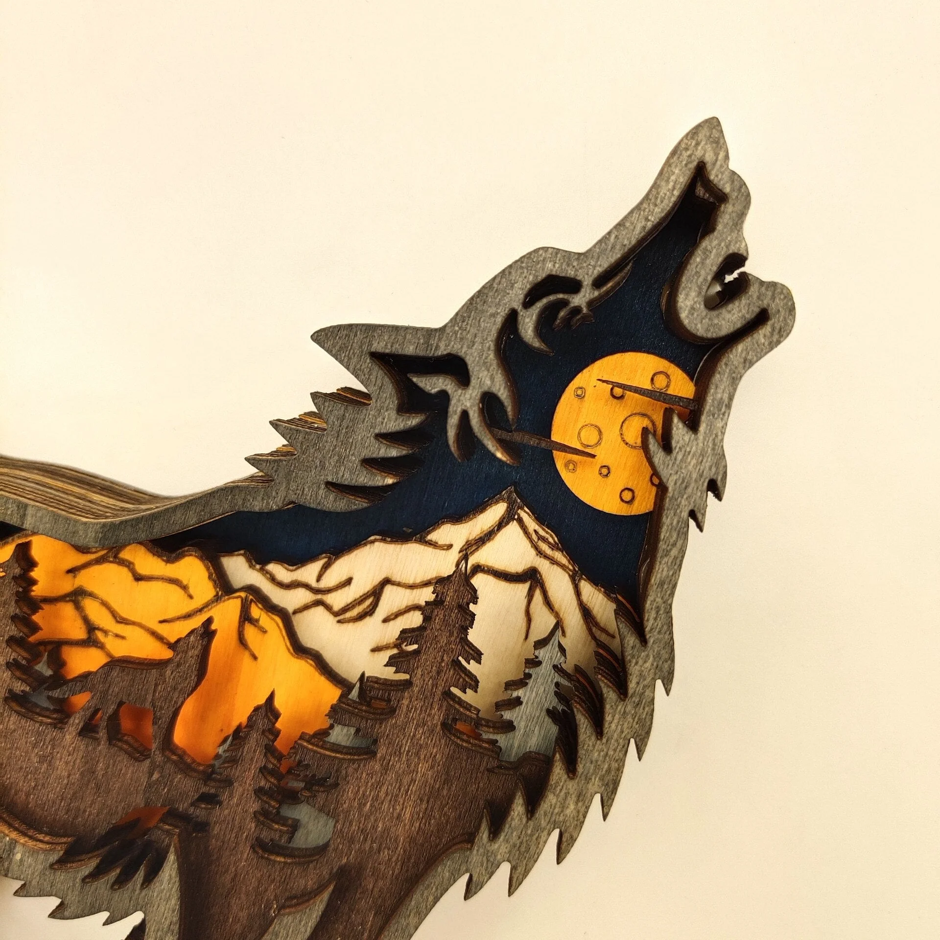 Nightglow Wooden Craft Wolf Decor - Image 5