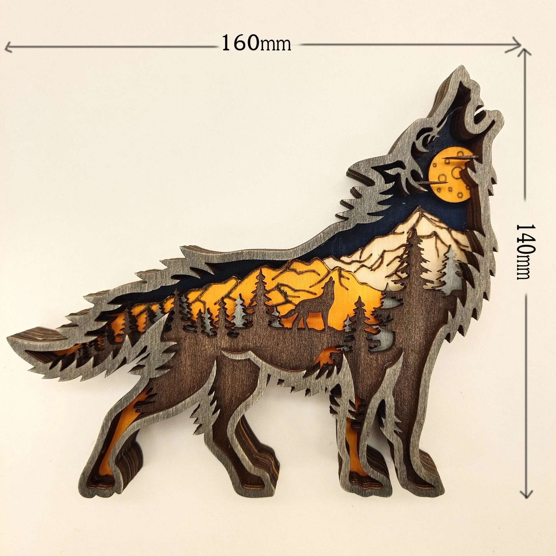 Nightglow Wooden Craft Wolf Decor - Image 7