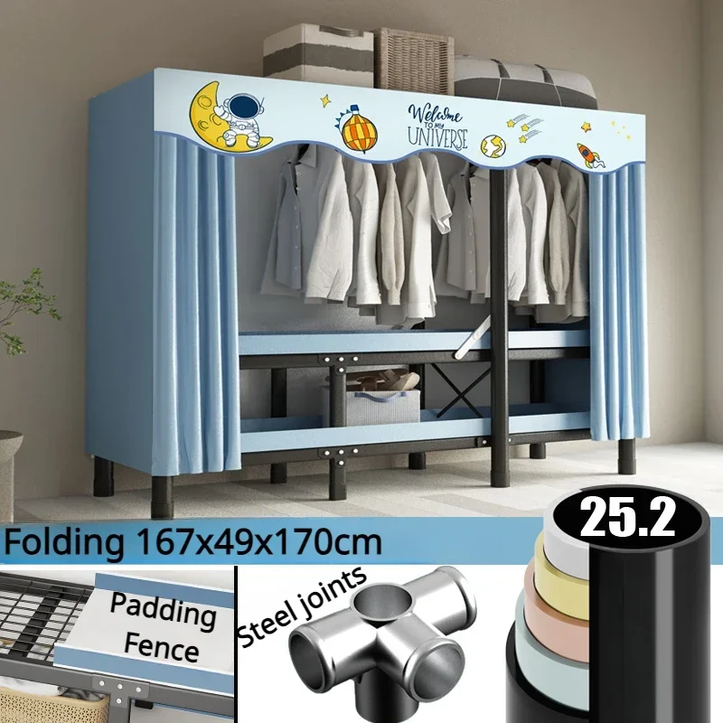 No-Assembly Protective Curtain Foldable Oxford Cloth Wardrobe - Image 8