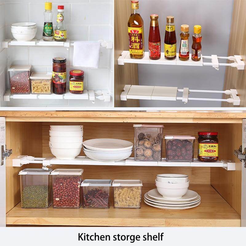 No-Drill Adjustable Kitchen Cabinet Organizer Rack - Image 2