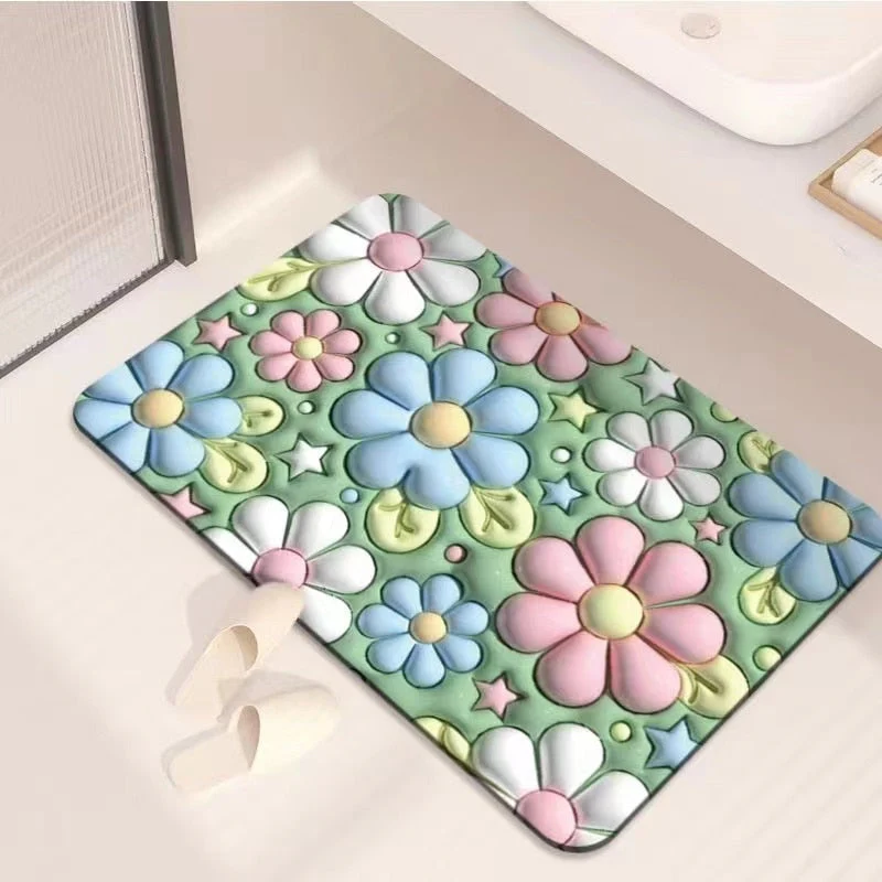 Non-Slip Cartoon Colorful Fun Quick Water Absorbent Mat - Image 2