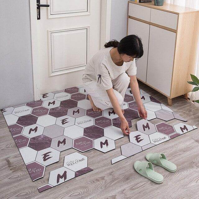 Non-Slip Dust Proof Nordic Style Hexagon Door Mat - Image 2