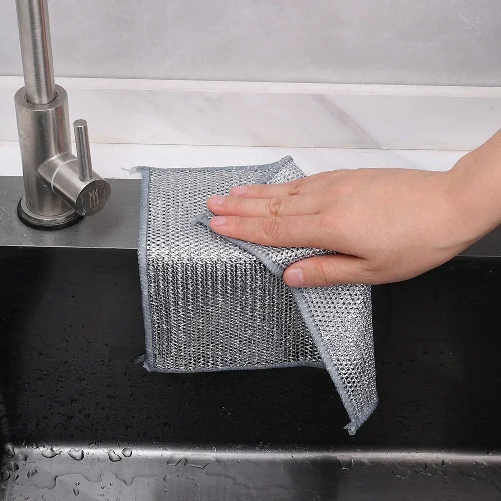 Non-Stick Iron Wipe Double Layer Wire Cleaning Cloth - Image 3