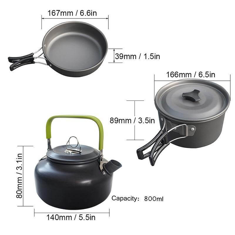 Non-stick Outdoor Camping Cookware Picnic Cooking Set - Image 2