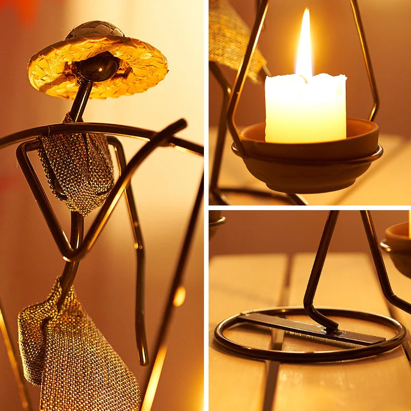 Nordic Abstract Character Metal Candle Holder - Image 10