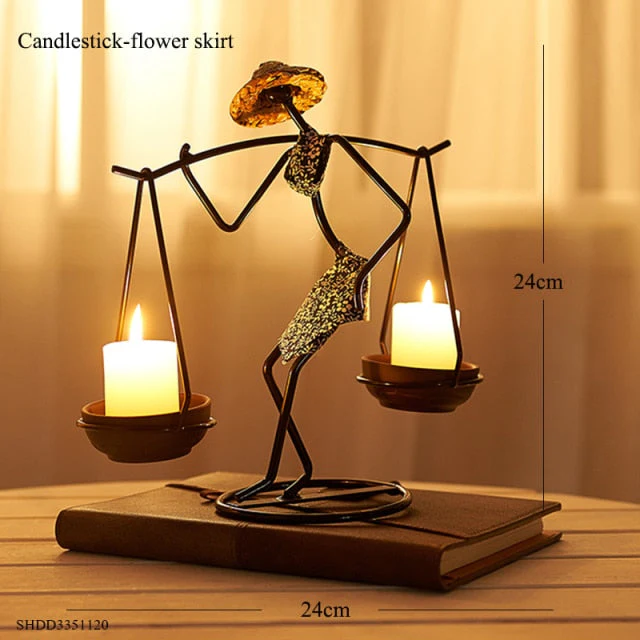 Nordic Abstract Character Metal Candle Holder - Image 11