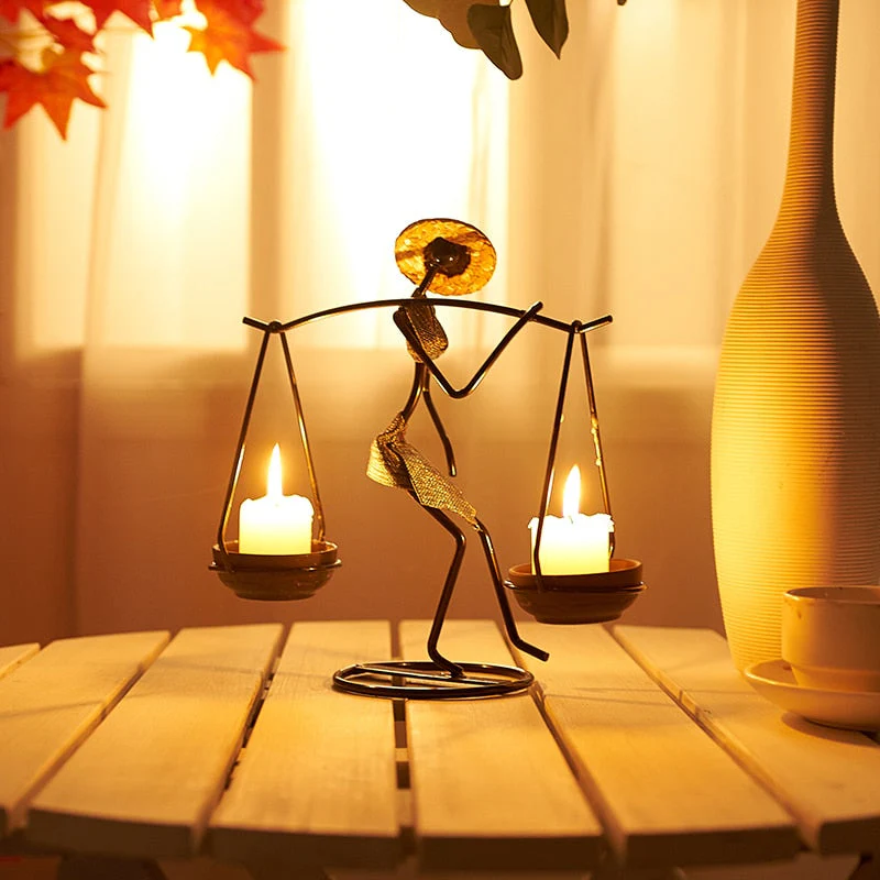 Nordic Abstract Character Metal Candle Holder - Image 12