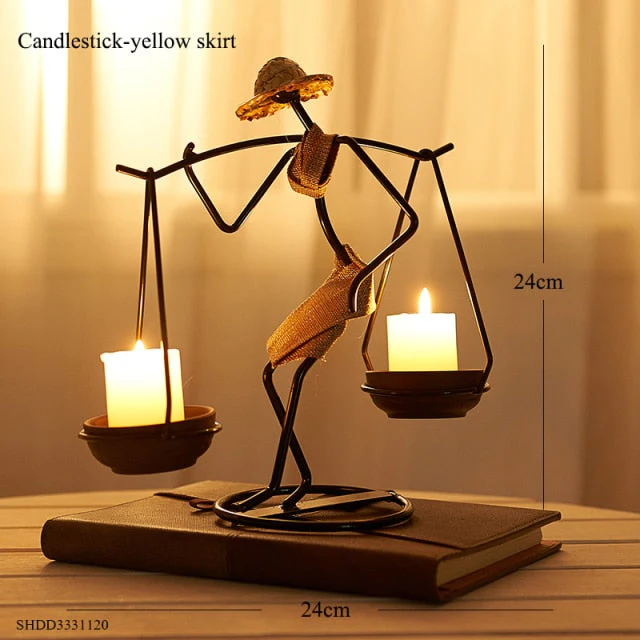Nordic Abstract Character Metal Candle Holder - Image 5