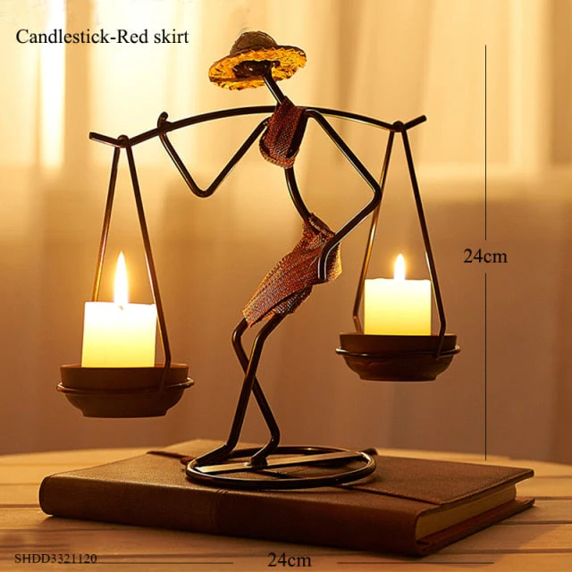Nordic Abstract Character Metal Candle Holder - Image 6