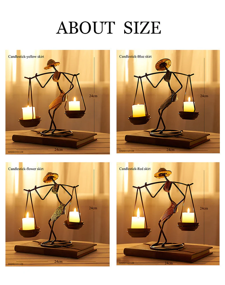 Nordic Abstract Character Metal Candle Holder - Image 8