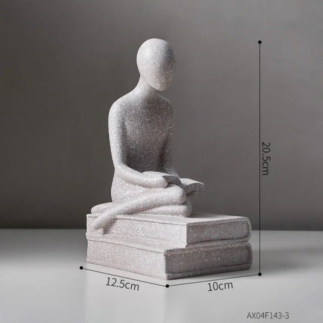 Nordic Abstract Thinker Resin Statue Sculpture - Image 7
