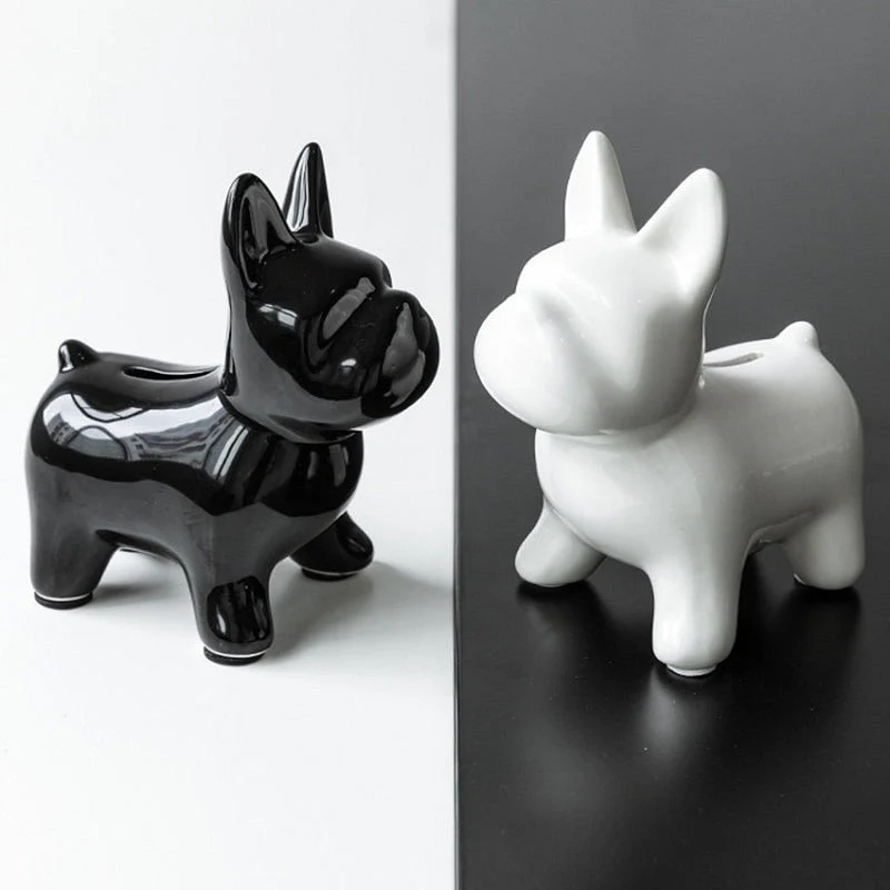 Nordic Ceramic Bulldog Piggy Bank - Image 9