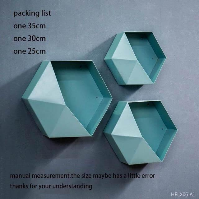 Nordic Geometric Diamond Shelf Wall Vase - Image 18
