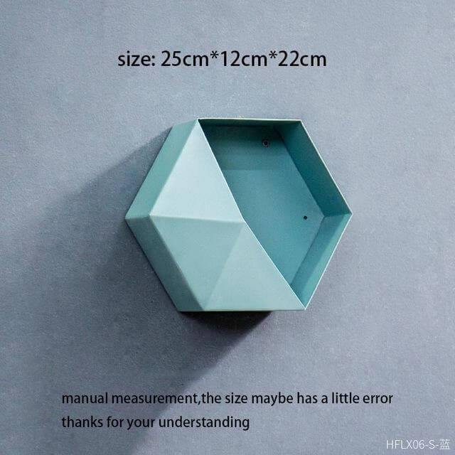 Nordic Geometric Diamond Shelf Wall Vase - Image 3