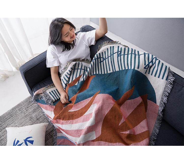 Nordic Geometric Throw Blankets - Image 11