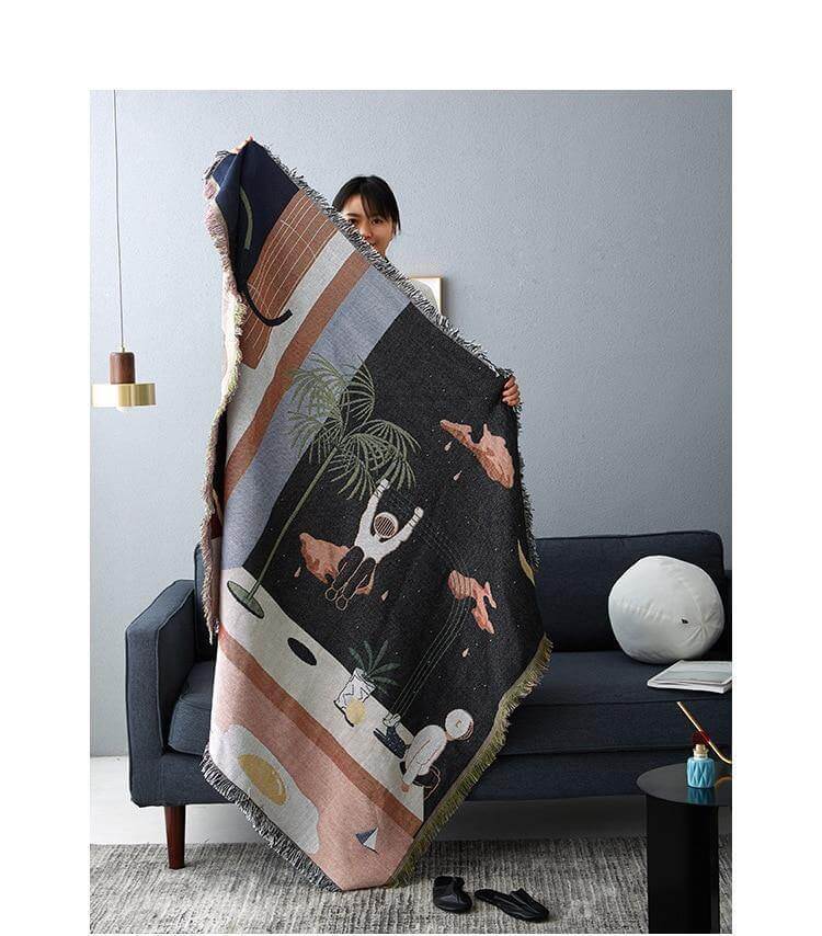 Nordic Geometric Throw Blankets - Image 9
