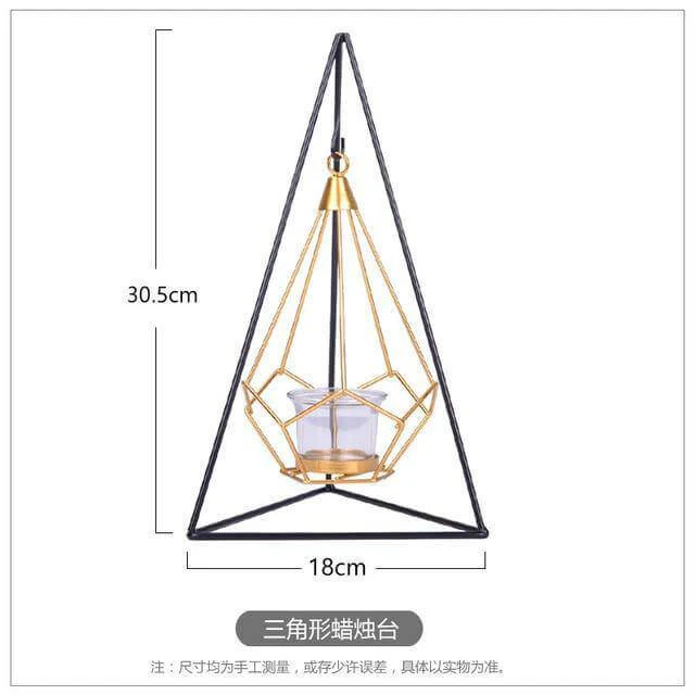 Nordic Gold Geometric Metal Candle Holder - Image 7