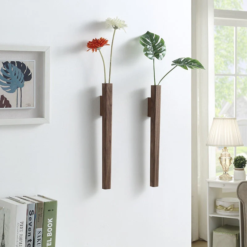 Nordic Handmade Wall Wood Vase - Image 2