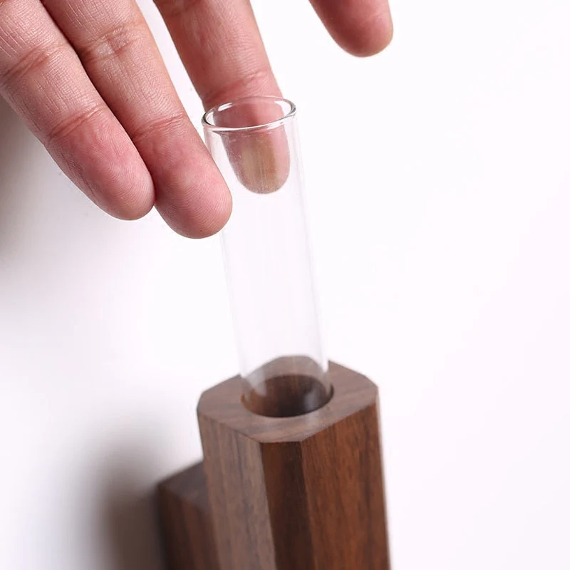 Nordic Handmade Wall Wood Vase - Image 4