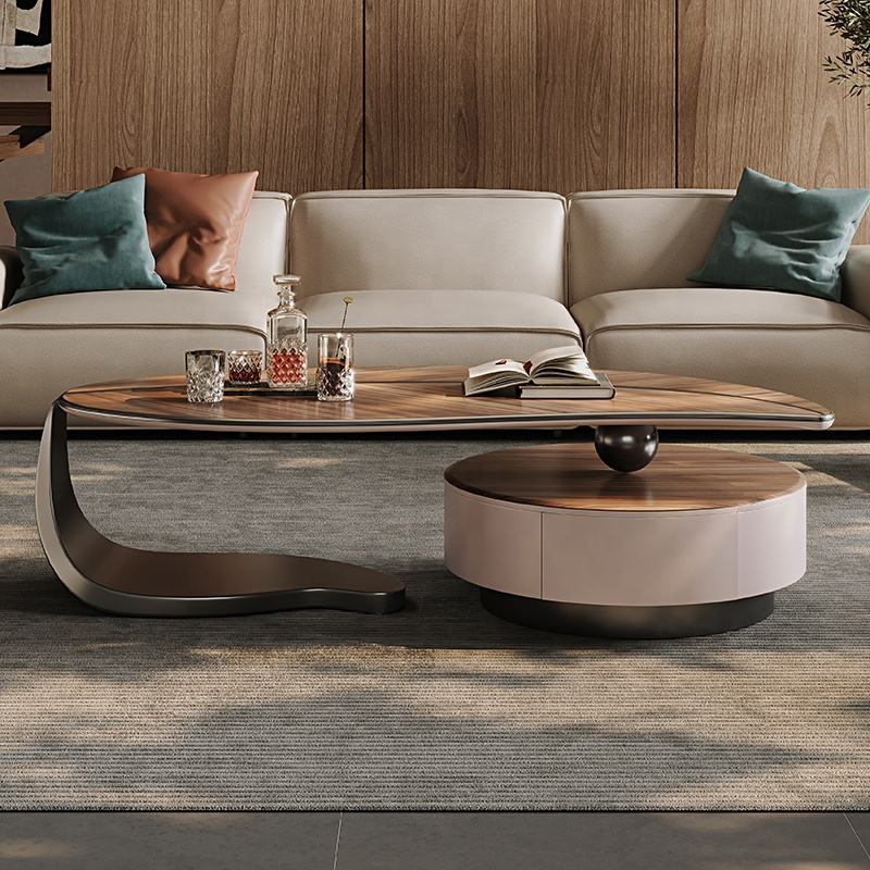 Nordic Leaf Wooden Elegant Coffee Table - Image 6