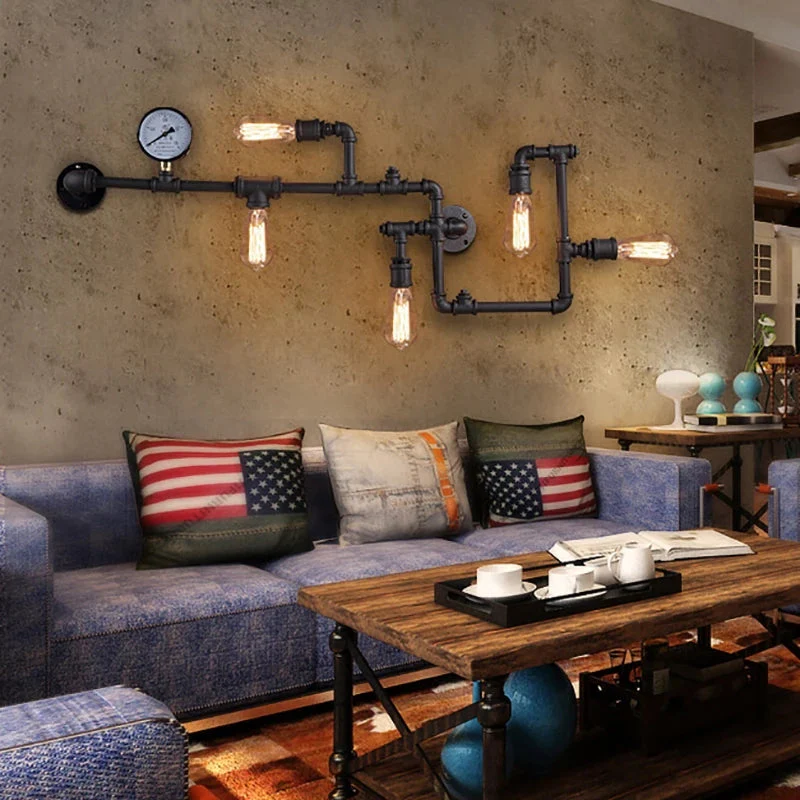 Nordic Loft Style Iron Water Metal Lamp - Image 3