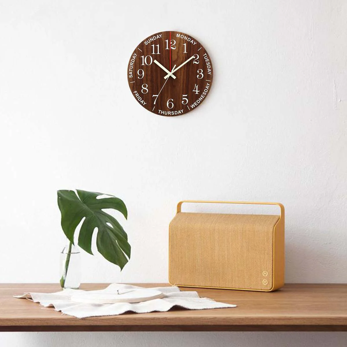 Nordic Luminous Wood Silent Wall Clock - Image 4
