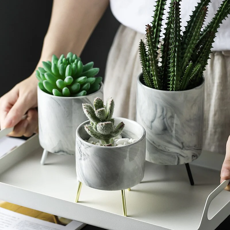 Nordic Marble Minimalist Flower Vase - Image 2
