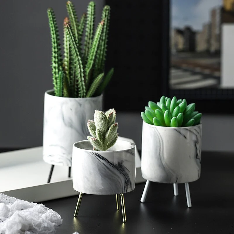 Nordic Marble Minimalist Flower Vase - Image 3