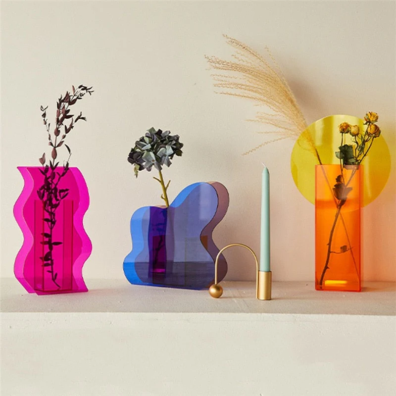 Nordic Modern Geometric Rainbow Vase - Image 3