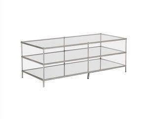 Nordic modern Glass Gold Silver Coffee Table - Image 3