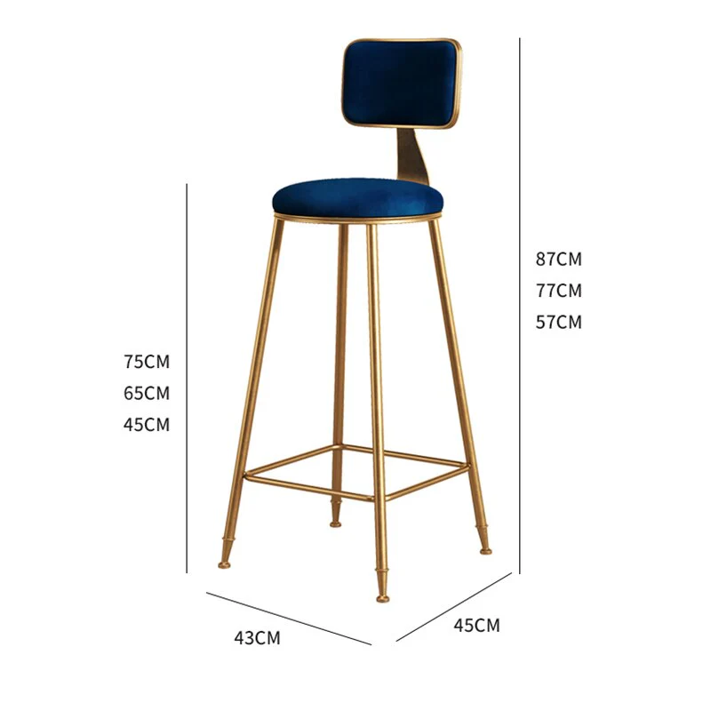 Nordic Modern Iron Bar Stool - Image 4