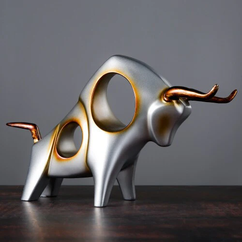 Nordic Style Bull Sculpture Home Decor - Image 11