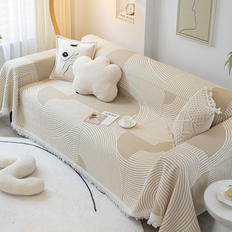 Nordic Style Comfy Soft Knitted Sofa Cover Blanket - Image 9