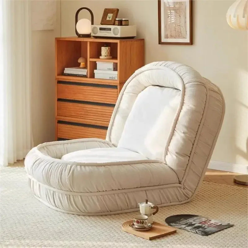 Nordic Style Foldable Lazy Single Recliner Sofa Bed - Image 2