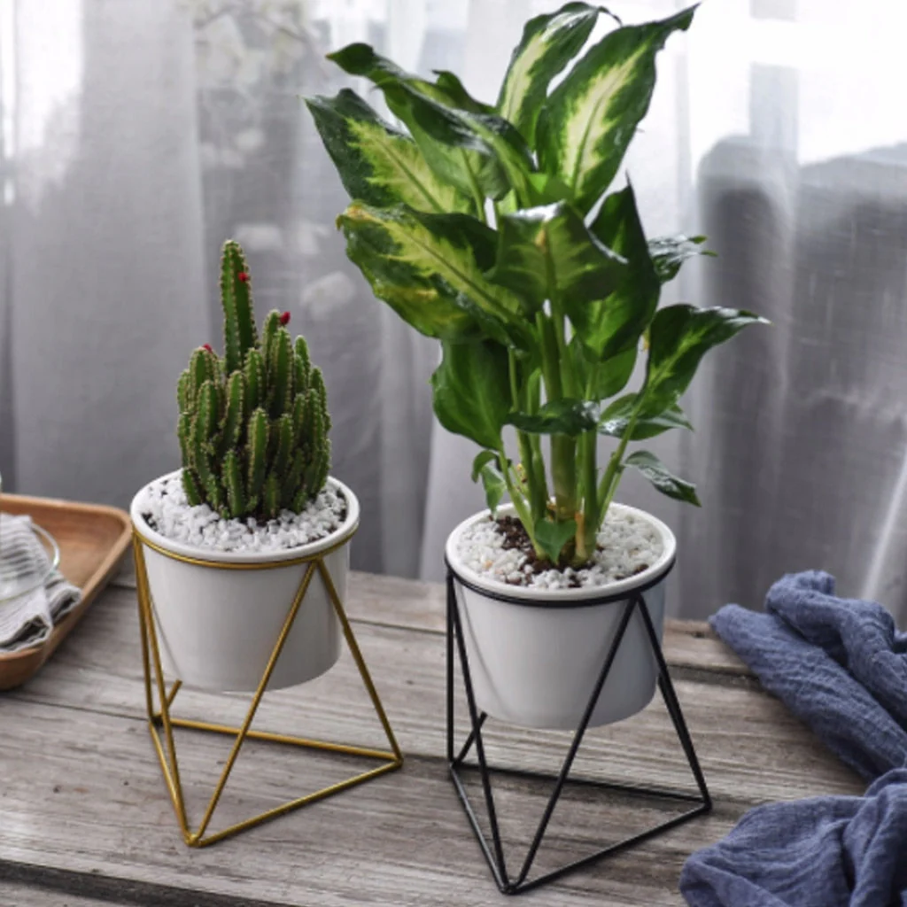 Nordic Style Geometric Iron Rack Flower Pots - Image 4