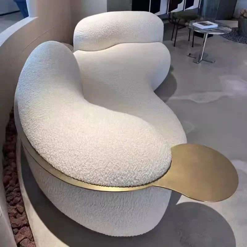 Nordic Style Sculptural Curved Artistic Lounge Sofa - Image 2