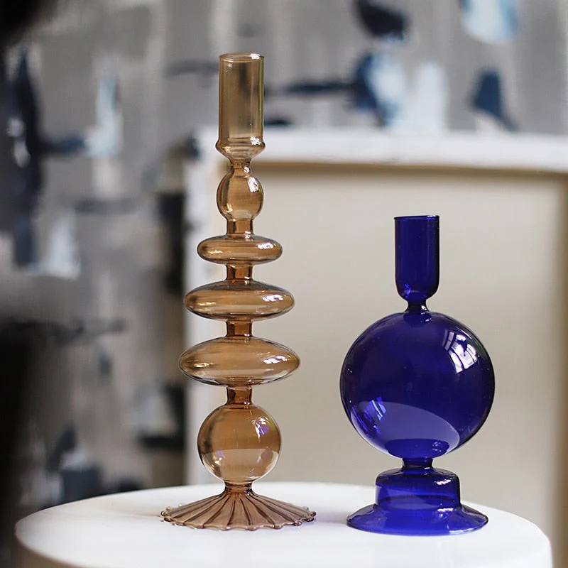 Nordic Stylish Bubble Glass Candle Holder - Image 2