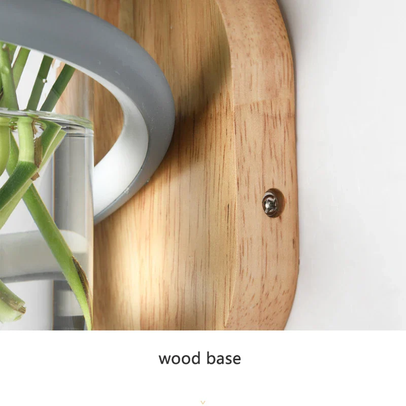 Nordic Unique Wooden Outdoor Wall Vase Lamp - Image 6