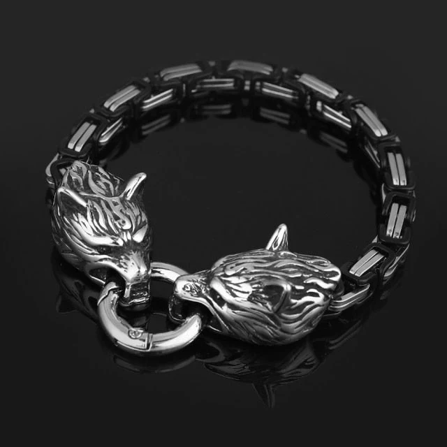 Nordic Vikings Wolf Men Bracelet - Image 2