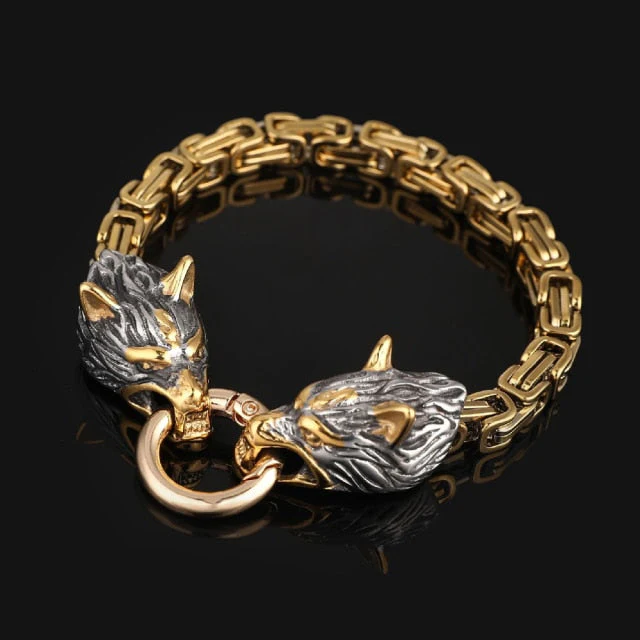 Nordic Vikings Wolf Men Bracelet - Image 3